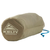 Close up of Kelty Tanglewood 3 tent, shown packed in storage bag